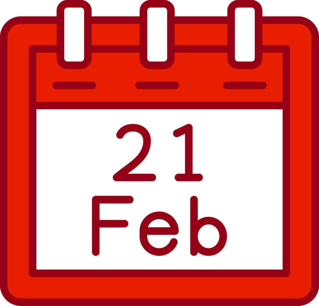 februari 21 vektor ikon
