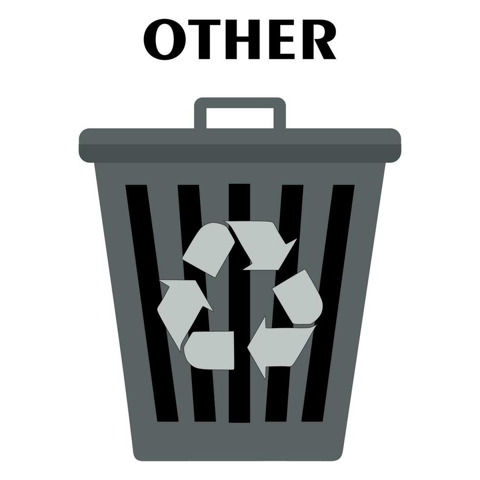 Müll können Vektor Symbol. Illustration Stil ist ein eben ikonisch grau Symbol auf ein transparent Hintergrund. Sortierung und Recycling Konzept, Container Design Element zum lehrreich Poster, Broschüre.