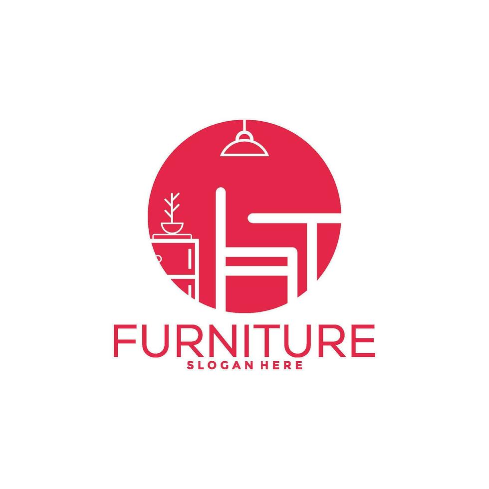 Möbel Logo Design mit kreativ Konzept, Innere Logo Vektor Vorlage