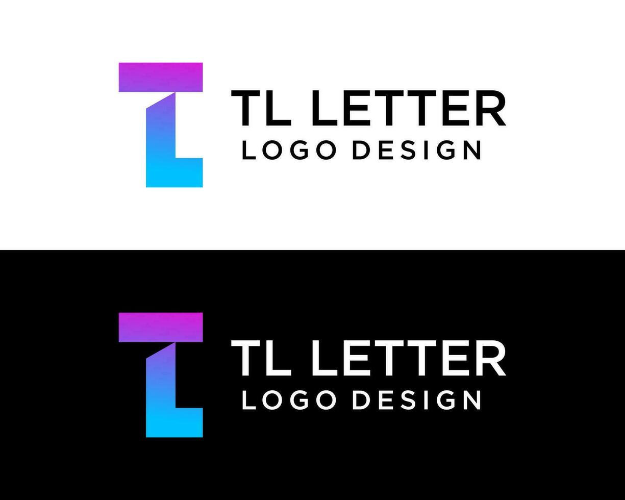 Brief tl Monogramm Fett gedruckt geometrisch gestalten Logo Design. vektor