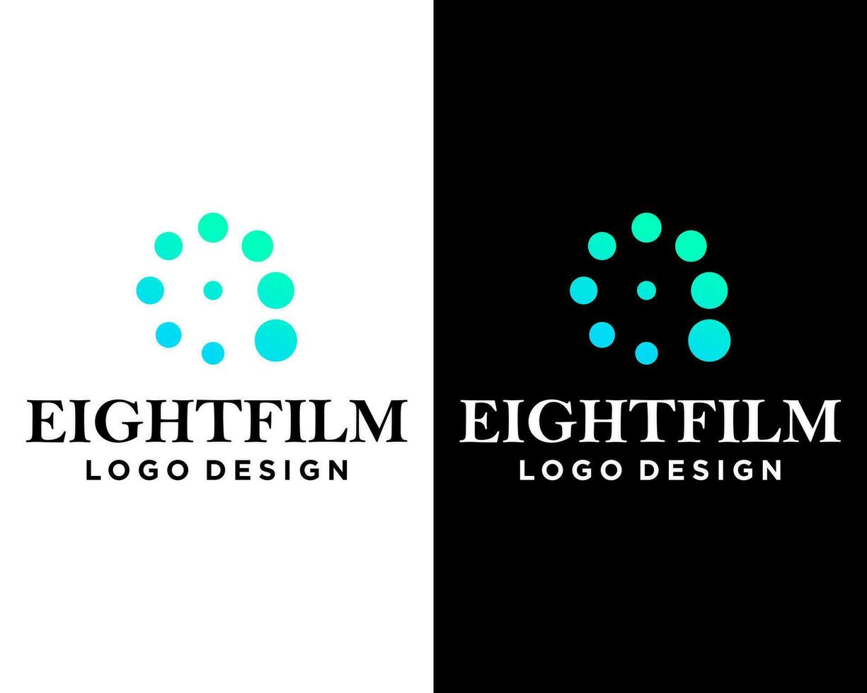 filma produktion industri och siffra 8 logotyp design. vektor