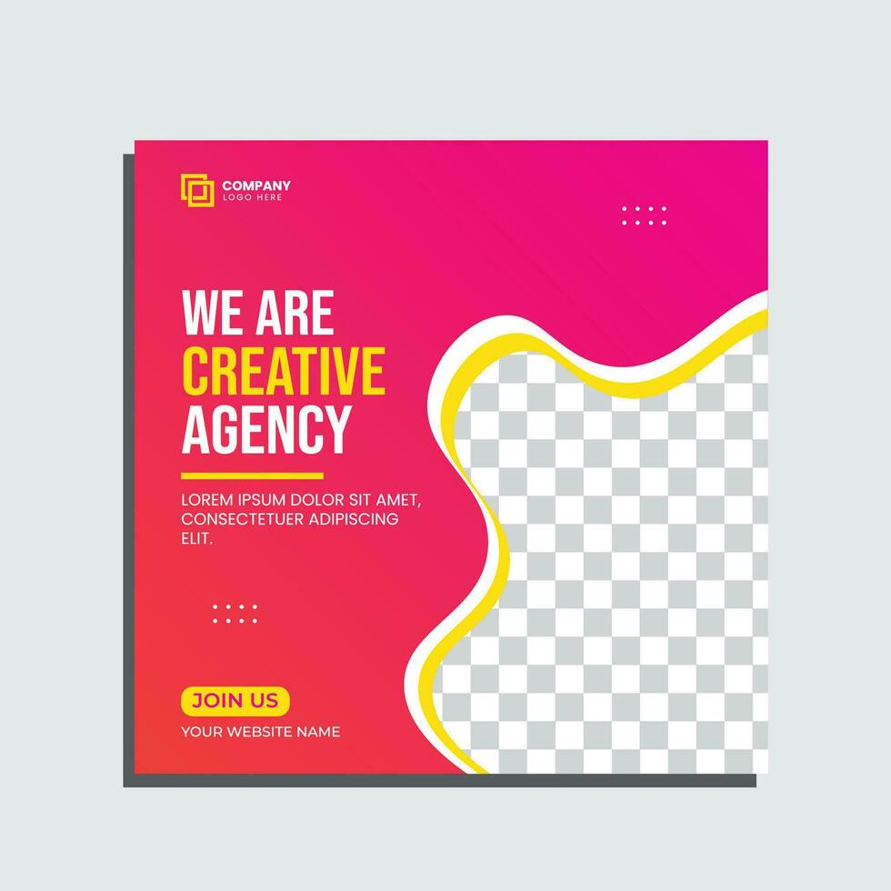 Vektor Digital Marketing Agentur Sozial Medien Post Design. editierbar Platz Banner zum kreativ Agentur.