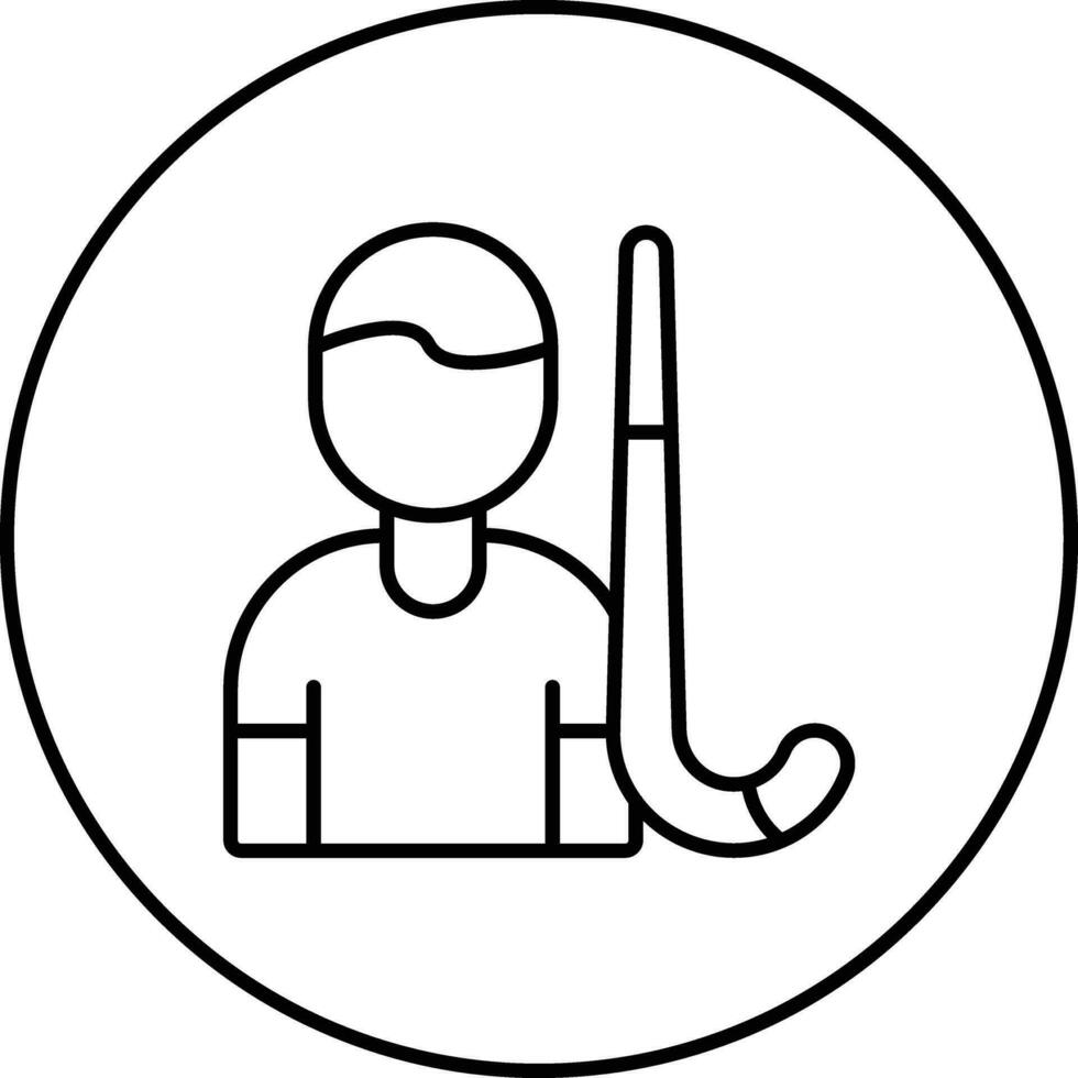 Feld Eishockey Spieler männlich Vektor Symbol