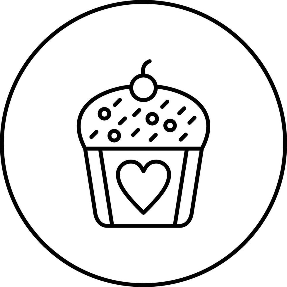 Hochzeits-Cupcake-Vektorsymbol vektor