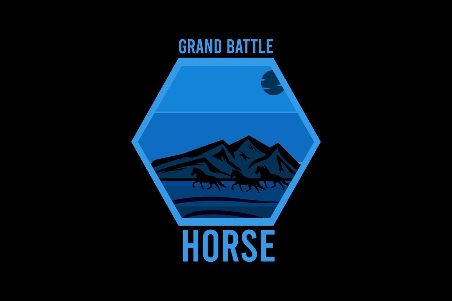 grand battle häst silhuett retro design vektor