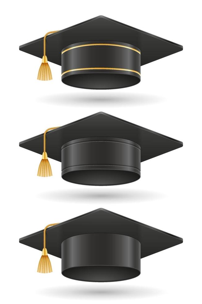 högskola och akademi examen hatt vektor illustration