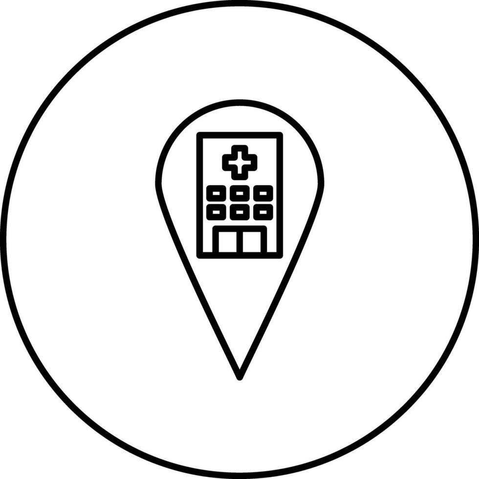 Krankenhaus Ort Vektor Symbol