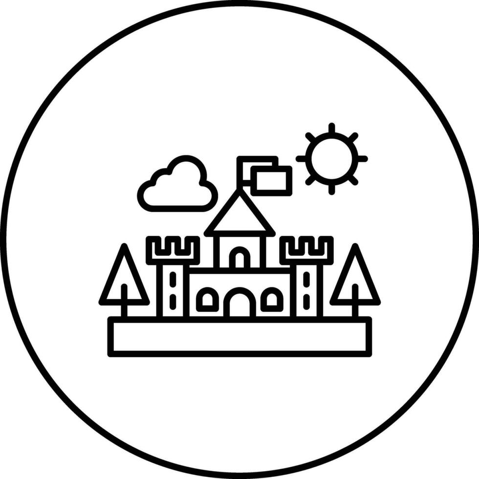 Schloss Landschaft Vektor Symbol