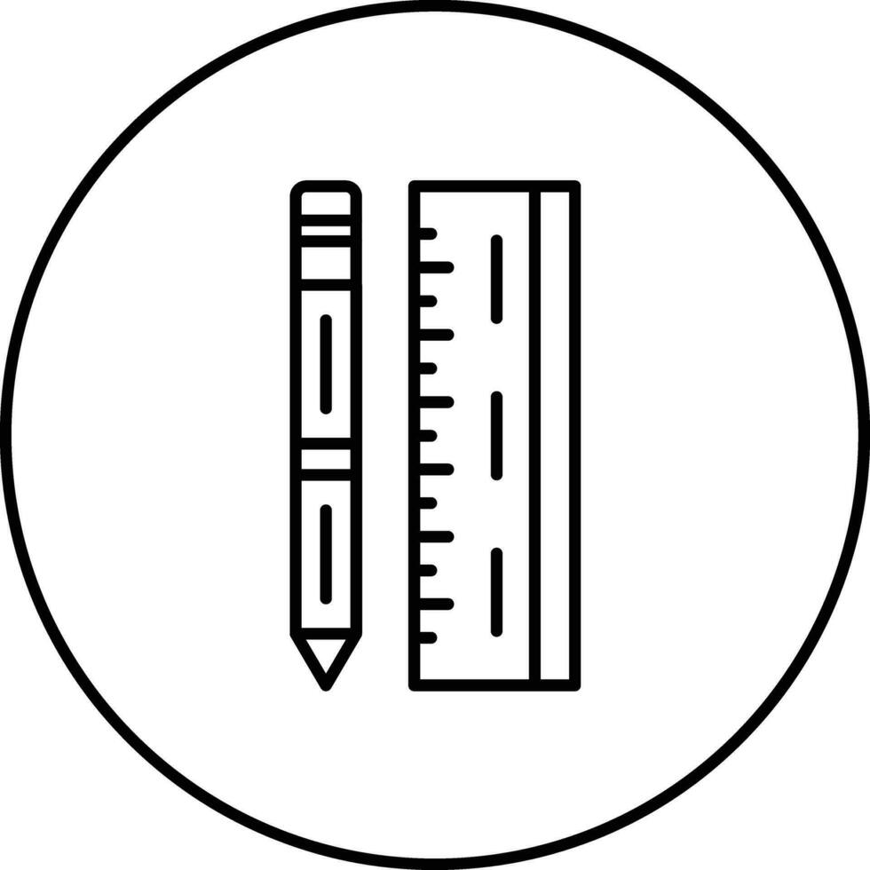 penna och linjal vektor ikon