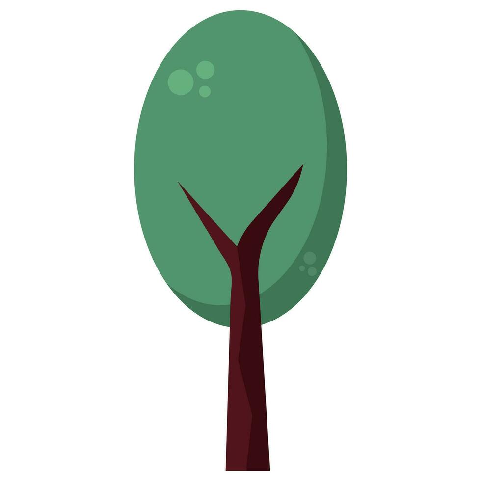 tecknad serie grön träd. vektor illustration