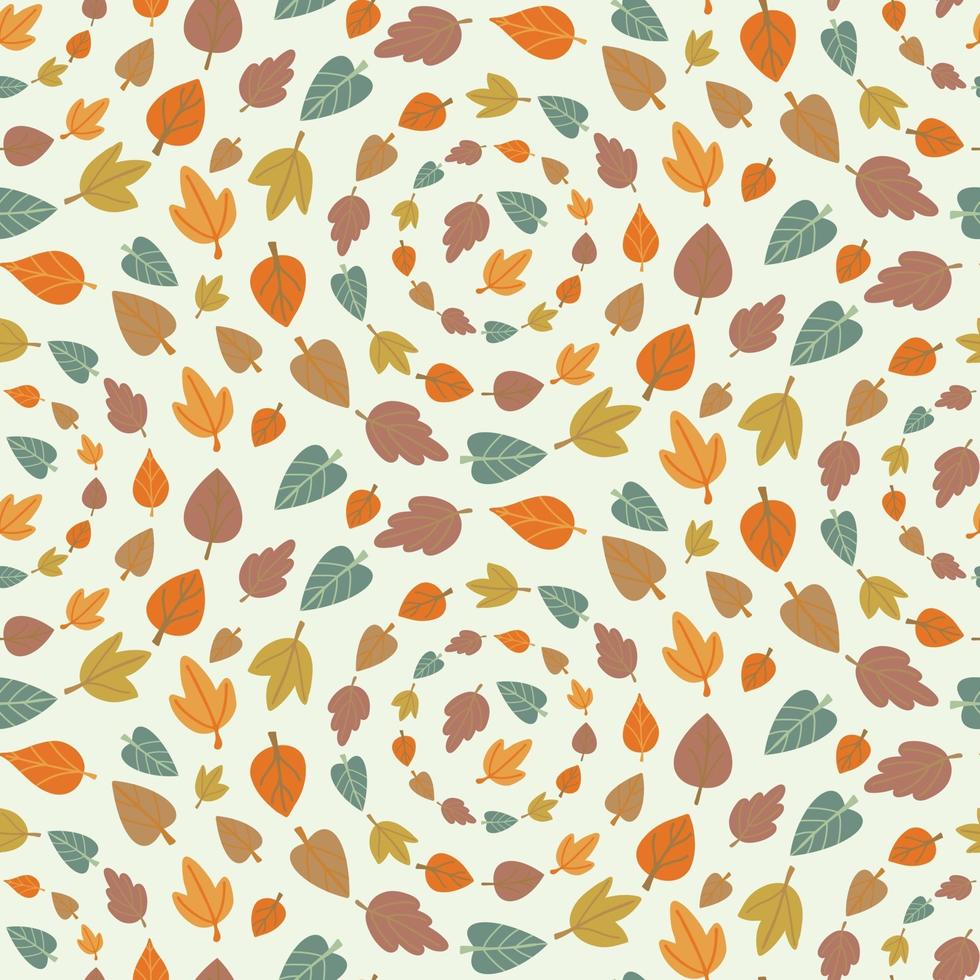 nahtloses Muster - bunte Blätter Laub Kreise. Herbst Hintergrund vektor