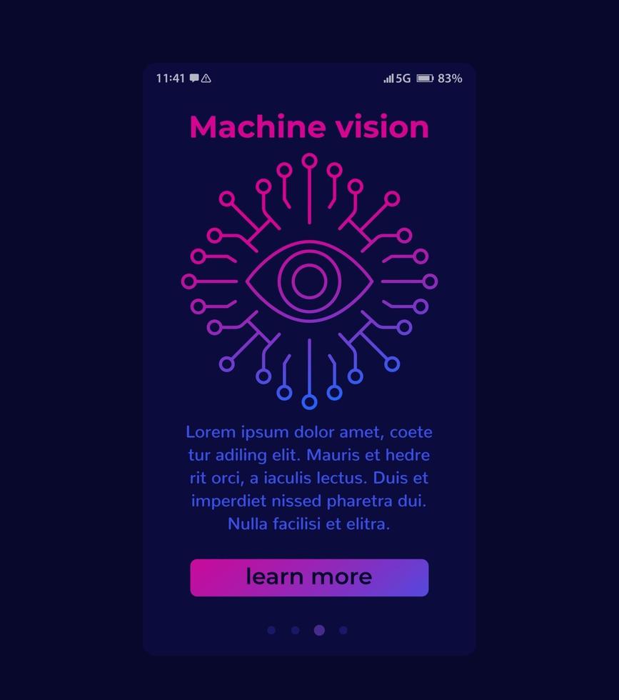 Machine Vision-Vektorbanner mit Liniensymbol vektor