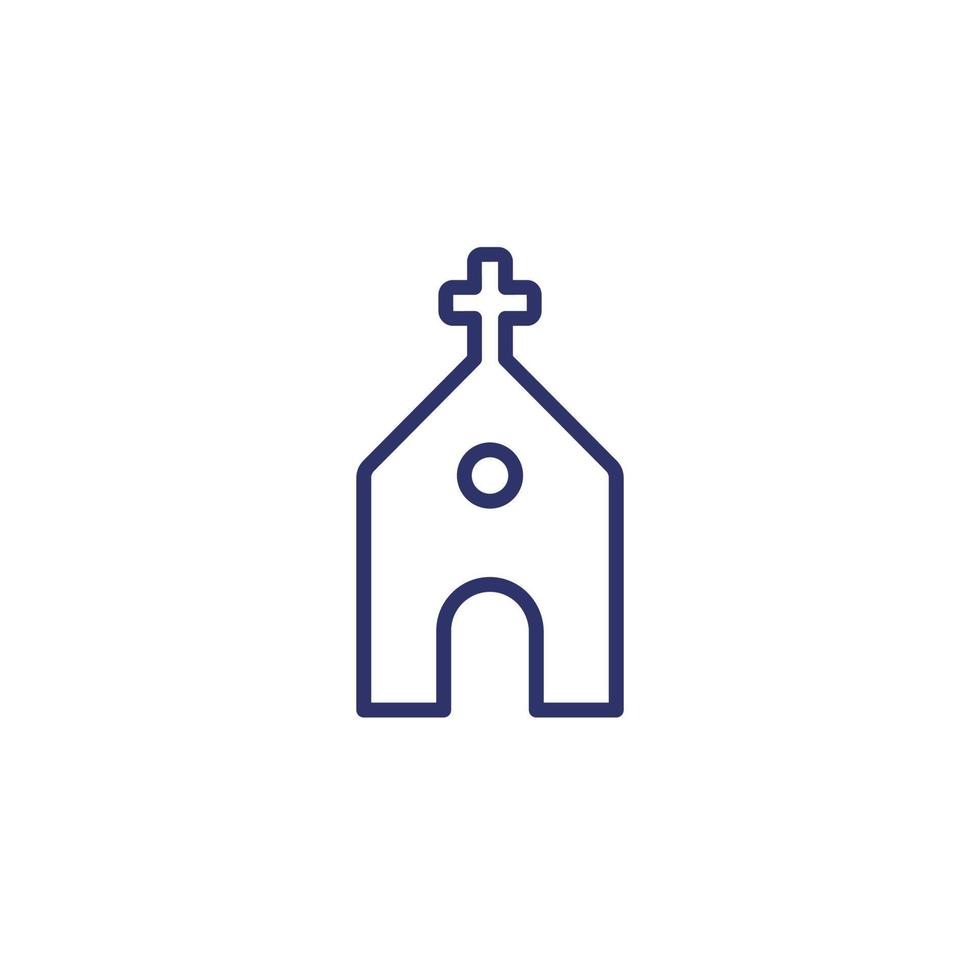 Kirchenumriss-Symbol auf weiß vektor