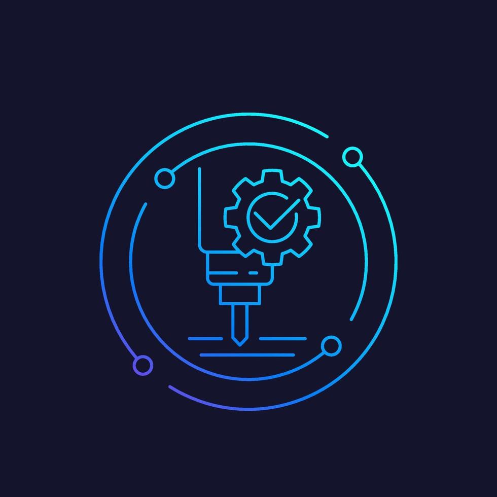 CNC-Maschinenservice, Liniensymbol vektor