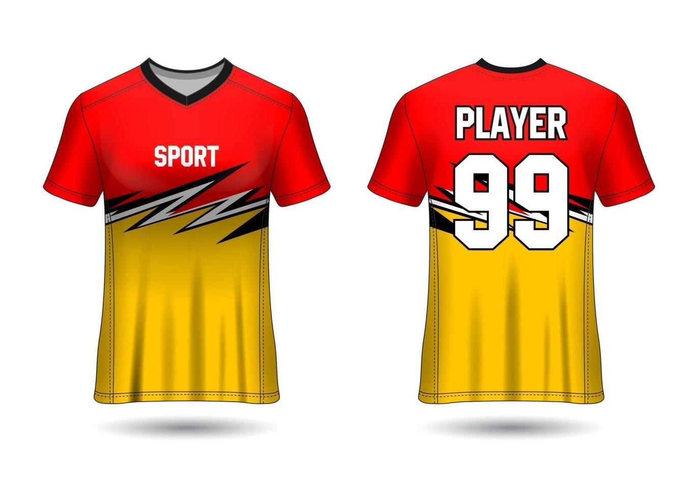 T-Shirt Sport-Design. Renntrikot. einheitliche Vorder- und Rückansicht. vektor