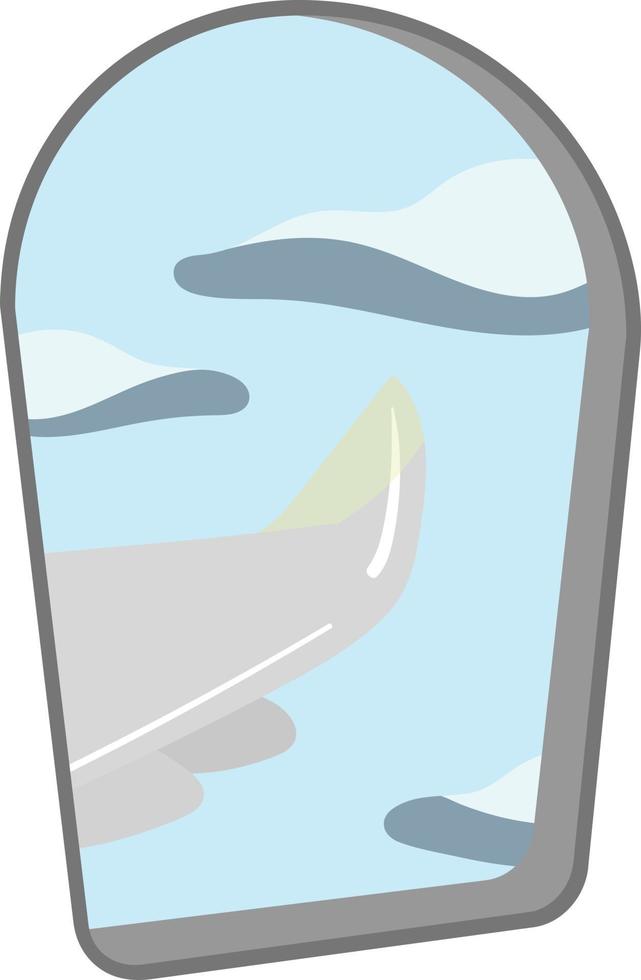 Flugzeugfensteransicht aus dem Inneren des Flugzeugs vektor