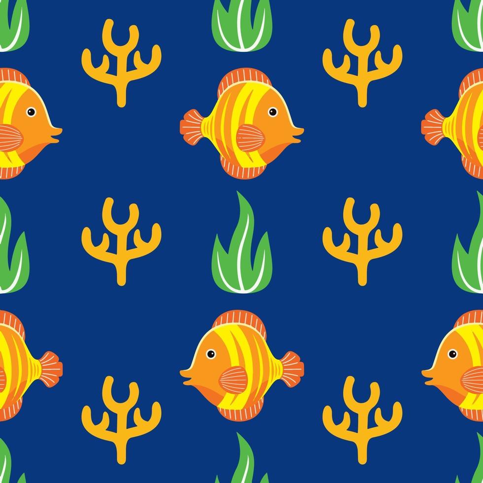 Fisch nahtlose Muster im flachen Design-Stil vektor