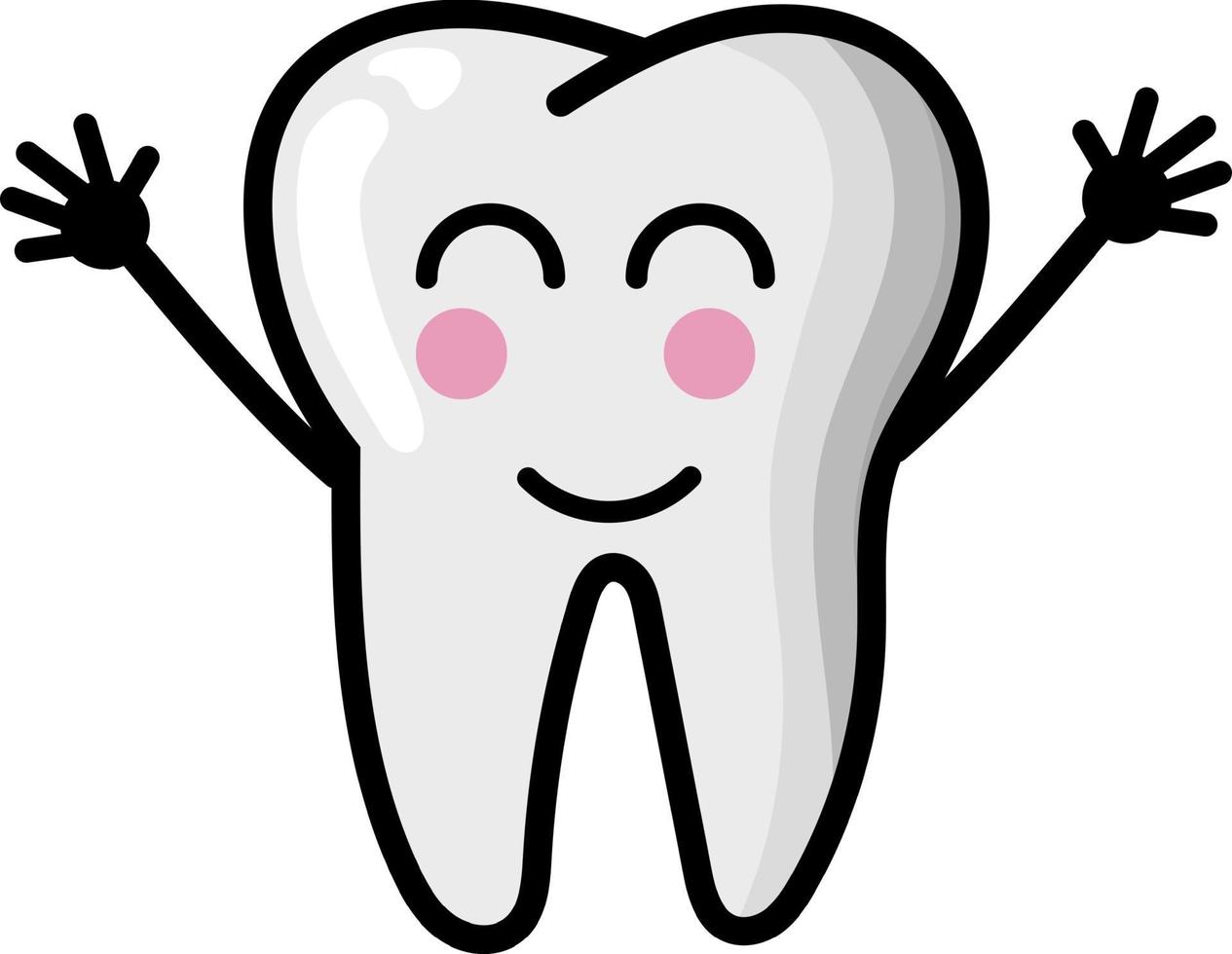 tänder dental söt illustration set uttryckssymbol tand ikon tecken tänder vektor
