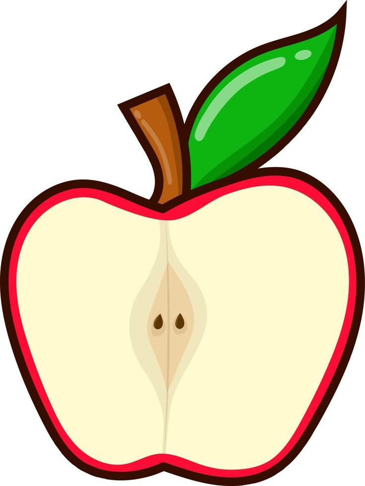 Apfel-Cartoon-Illustration. Stilvektorapfel für Designressourcen vektor
