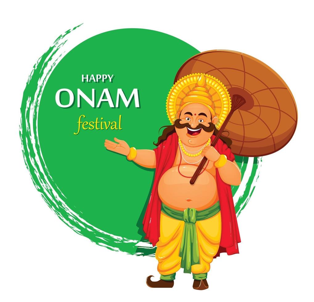 Happy Onam Festival in Kerala. König Mahabali vektor