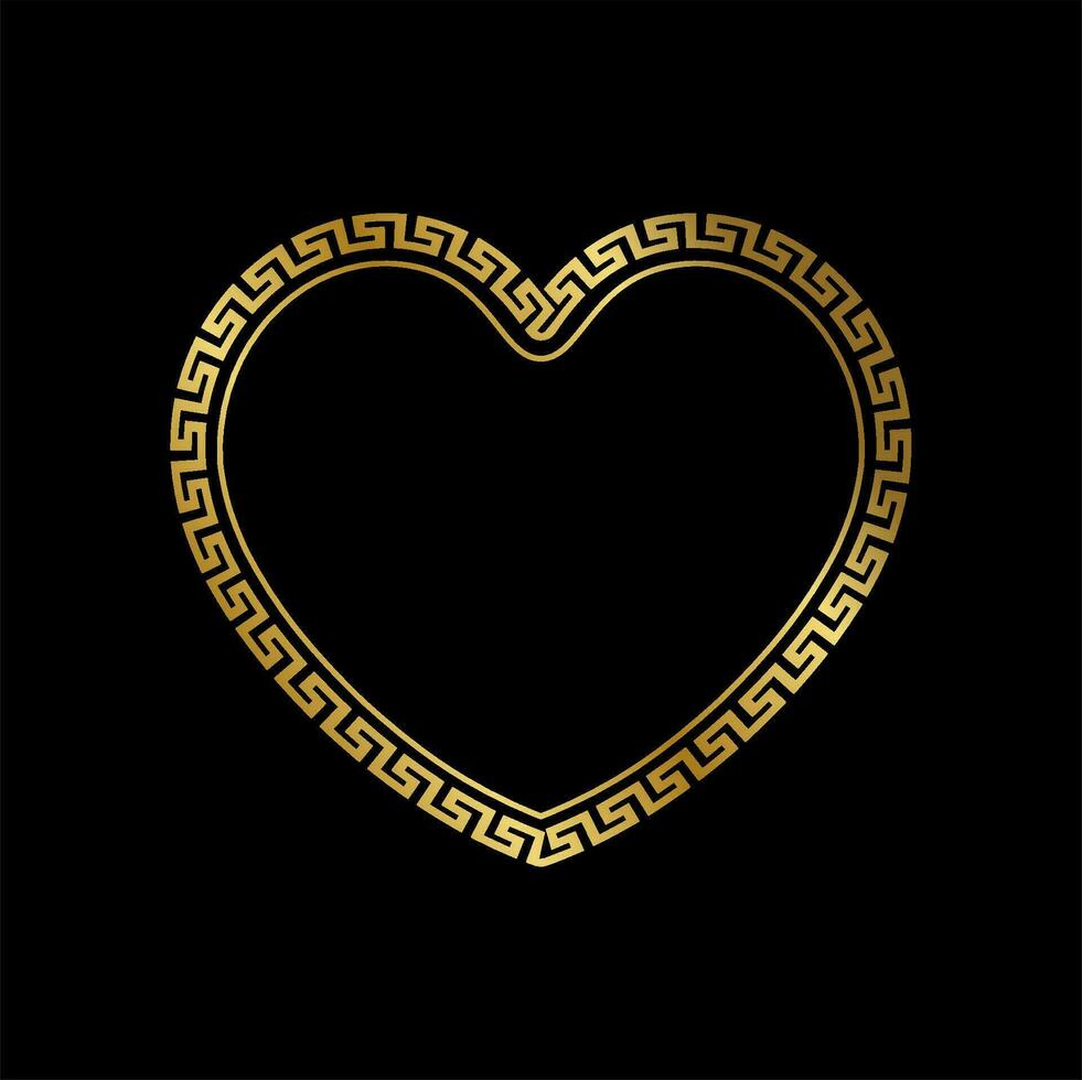 Rahmen Liebe Gold Ornament Schild einstellen vektor