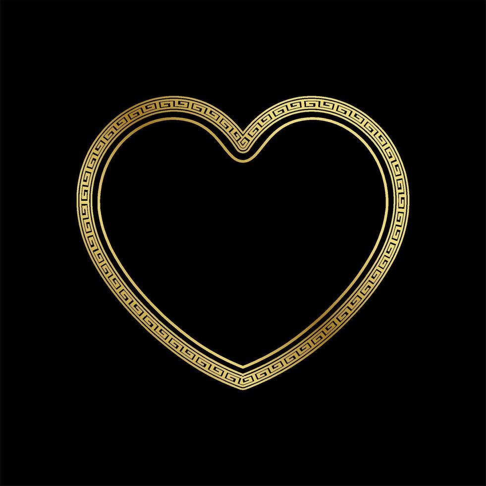 Rahmen Liebe Gold Ornament Schild einstellen vektor