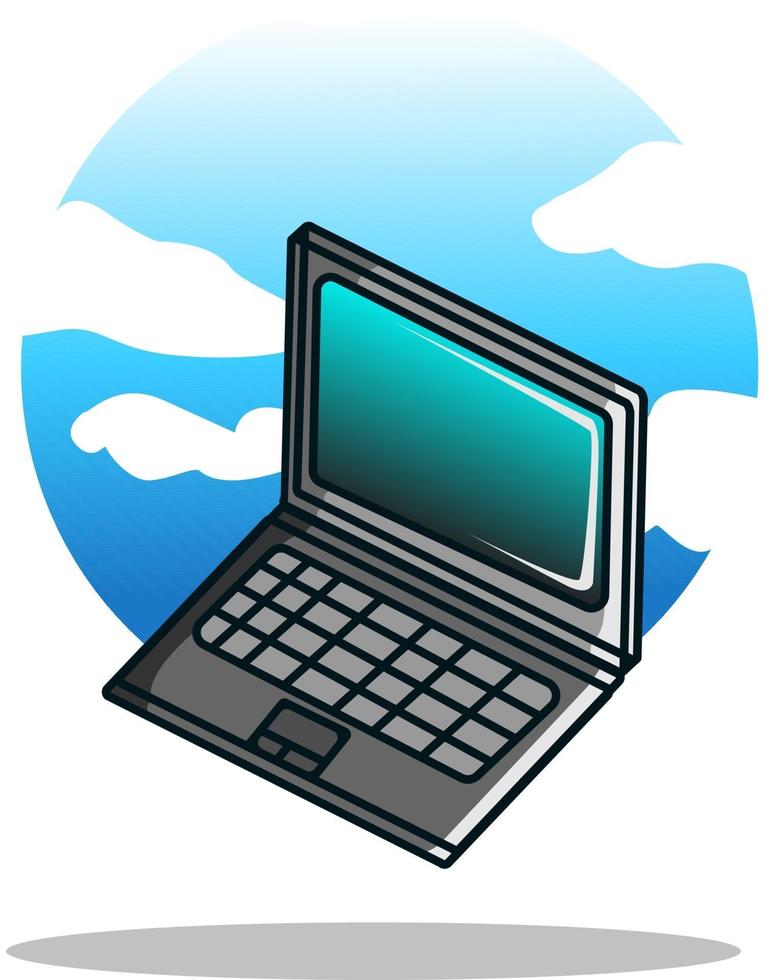 Laptop-Cartoon-Illustration vektor