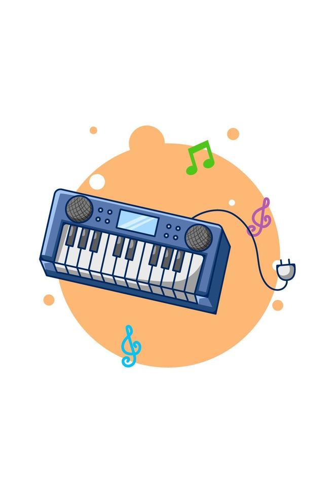 tangentbord musikinstrument ikon tecknad illustration vektor
