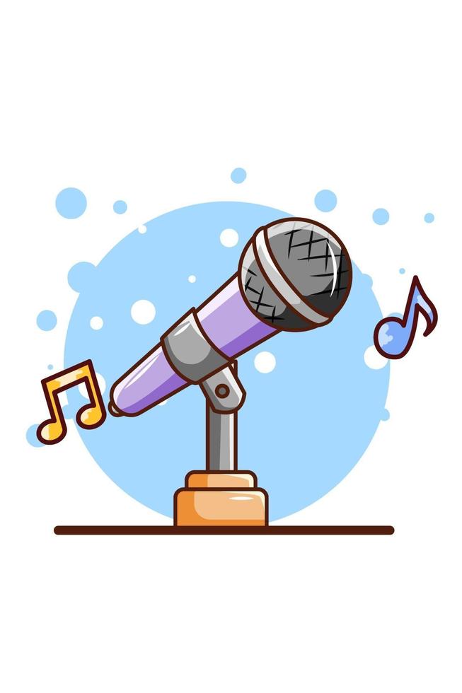 Mikrofon zum Singen von Symbol-Cartoon-Illustrationen vektor
