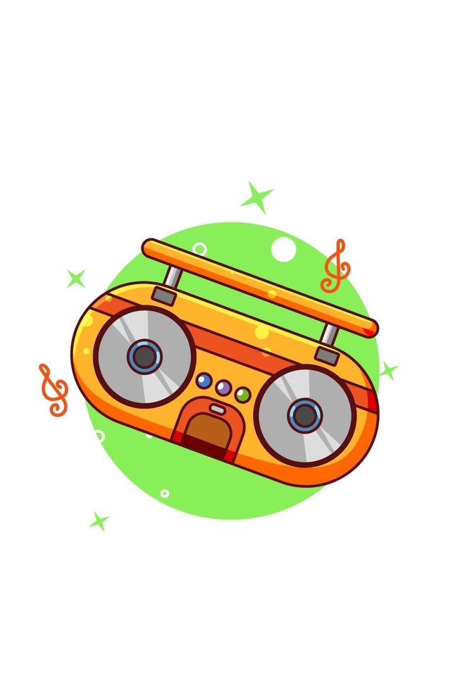 Vintage-Radio-Symbol-Cartoon-Illustration vektor