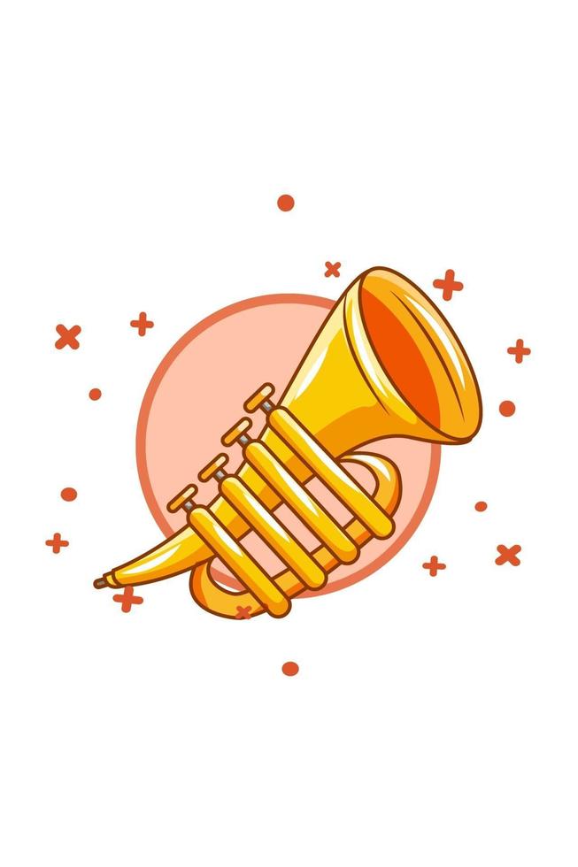 trumpet musikinstrument ikon tecknad illustration vektor