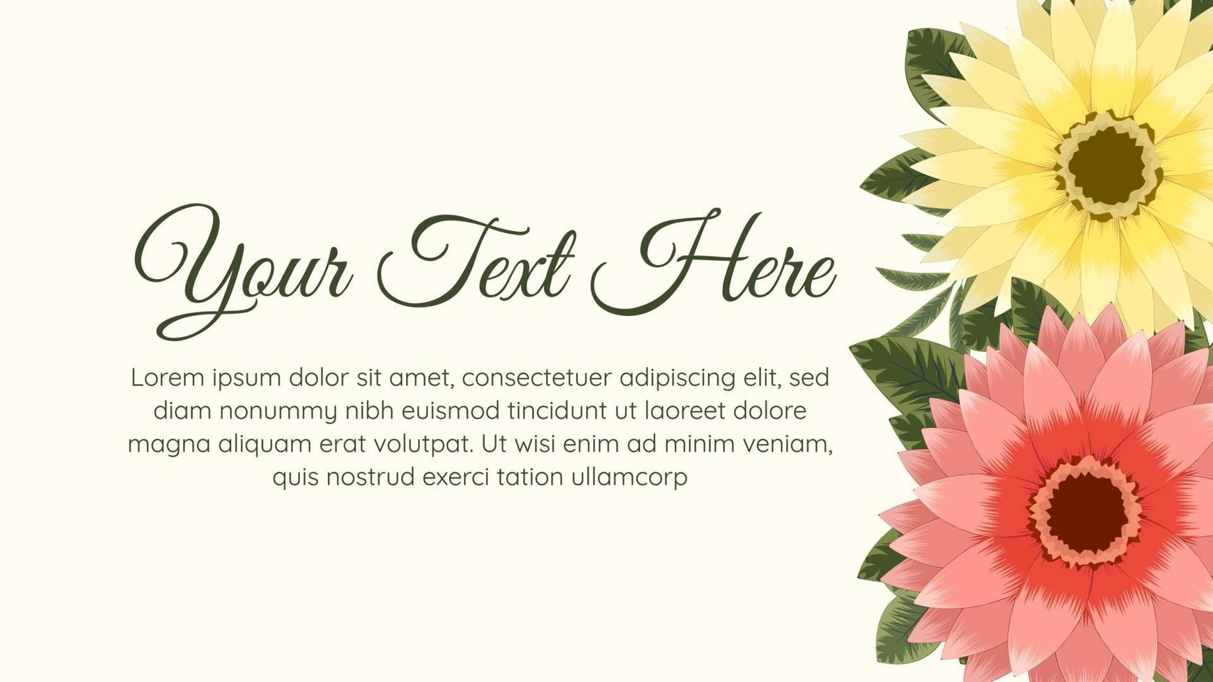 blommande blommig blommig bakgrundsmall med plats för din text vektor