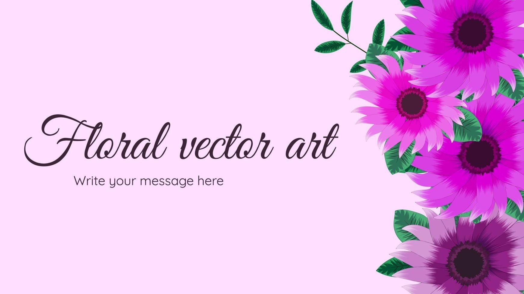 Blumenrahmenkartenvorlage als Webhintergrund, Banner, vektor