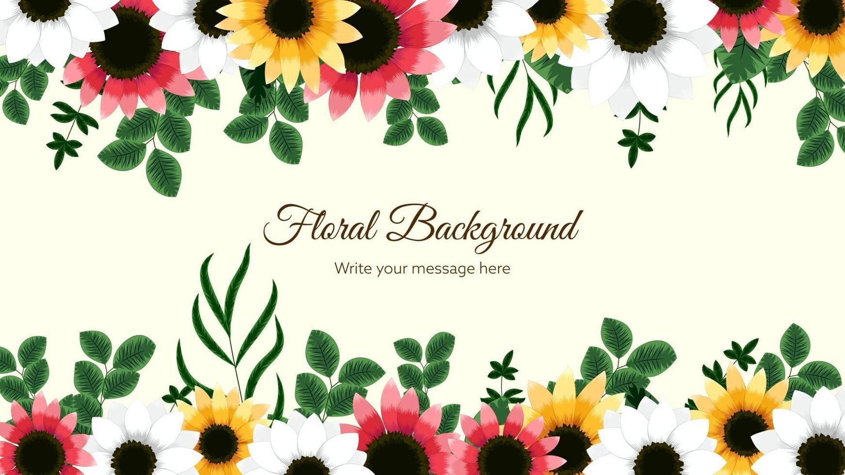 elegante florale Hintergrundvorlage mit Blumen, Web, Social Media vektor