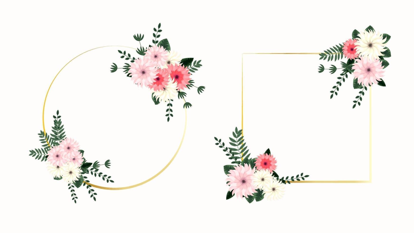 botanische Blumeneinladungsgrußkarte für Hochzeitsdekorationsereignis vektor