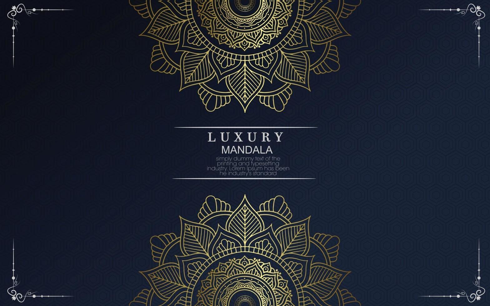 Luxus Gold Mandala verzierten Hintergrund für Hochzeitseinladung vektor