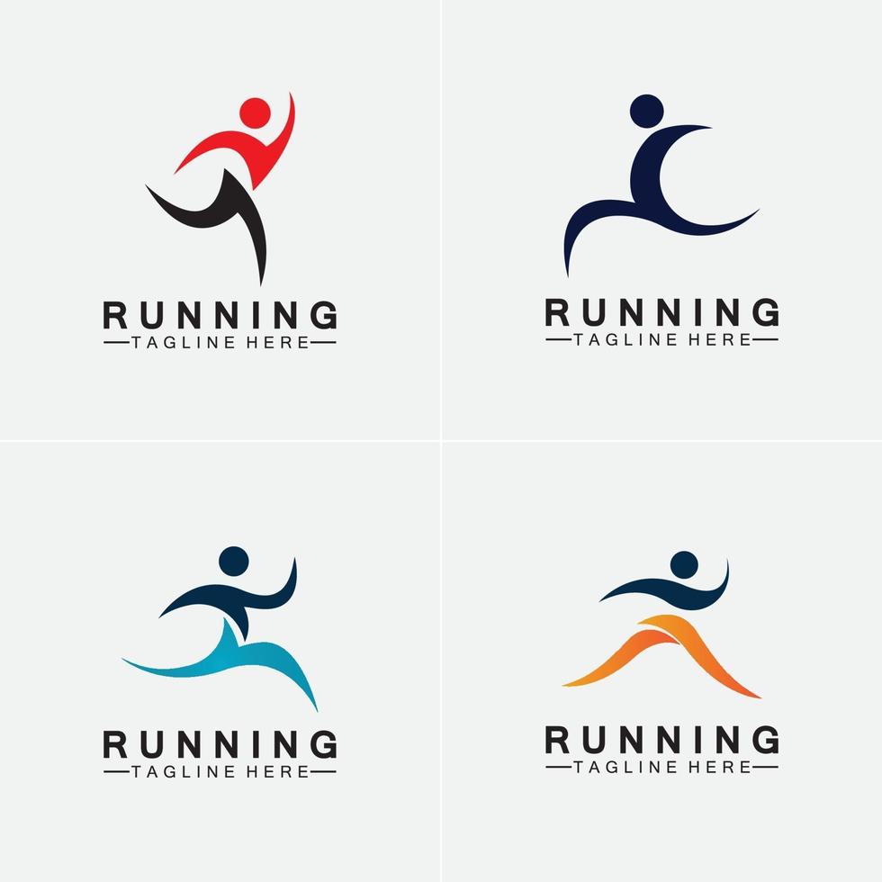 Laufende Menschen Logo-Symbol-Vektor-Illustration vektor