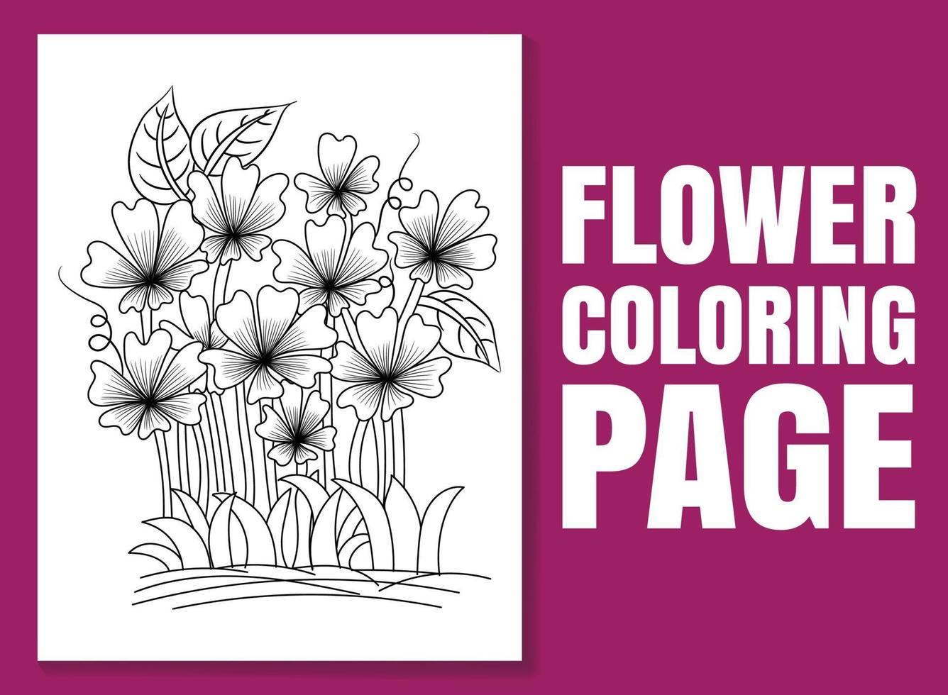 Blumen-Malvorlagen für Erwachsene und Kinder. handgezeichnete Illustration vektor
