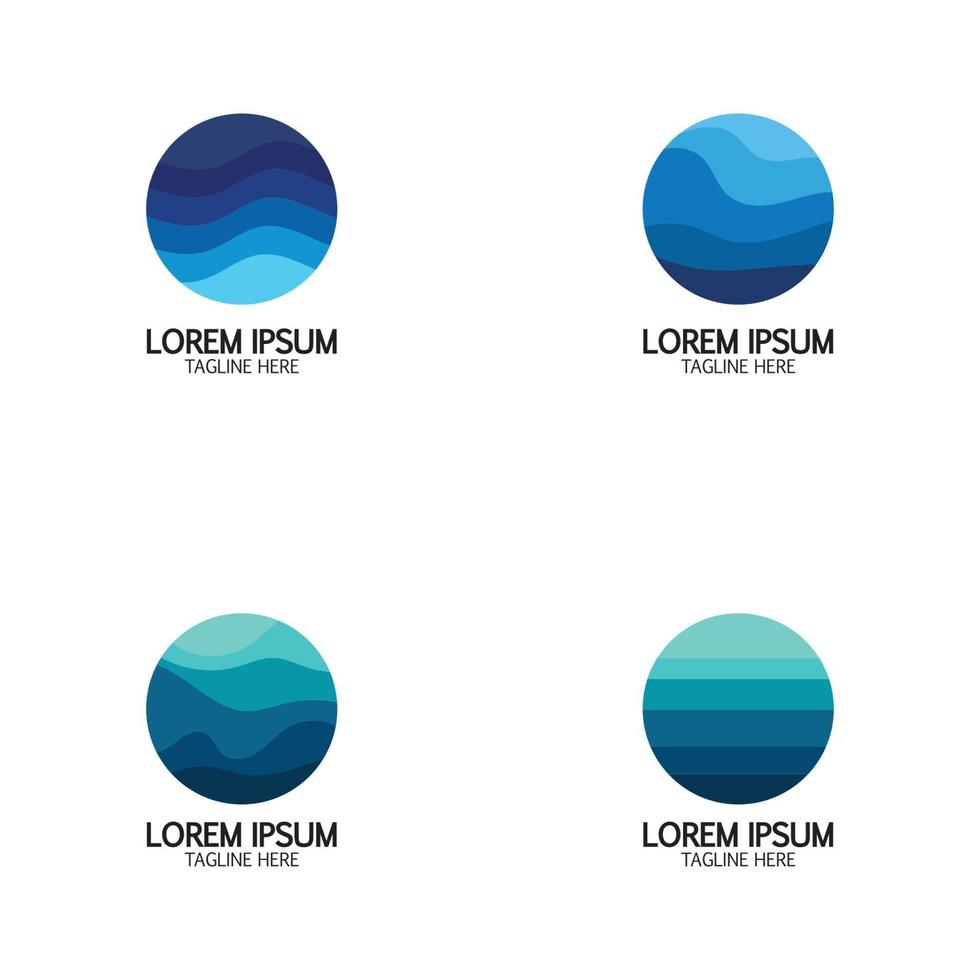 isolerad rund form logotyp. blå färglogotyp. rinnande vattenbild. vektor