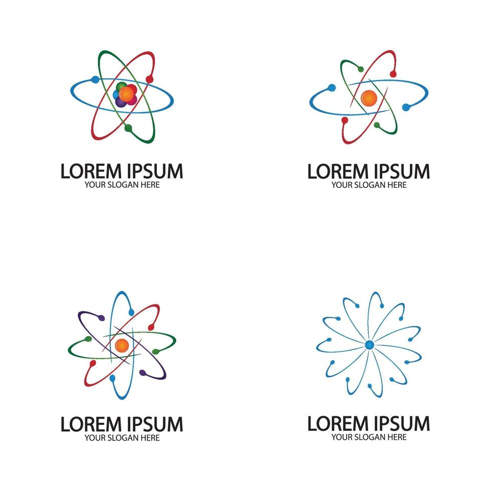 Atom-Symbol-Logo. Vektorillustrationssymbol der Wissenschaft vektor