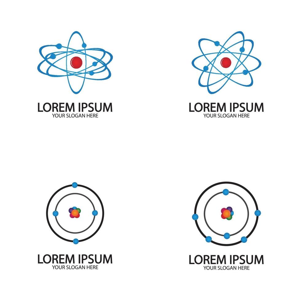 Atom-Symbol-Logo. Vektorillustrationssymbol der Wissenschaft vektor