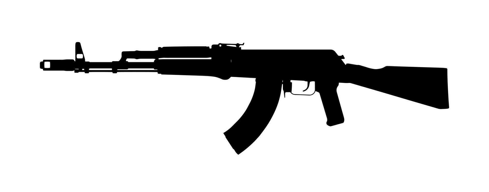 silhuett av en kalashnikov överfall gevär. ak-74m. vektor illustration