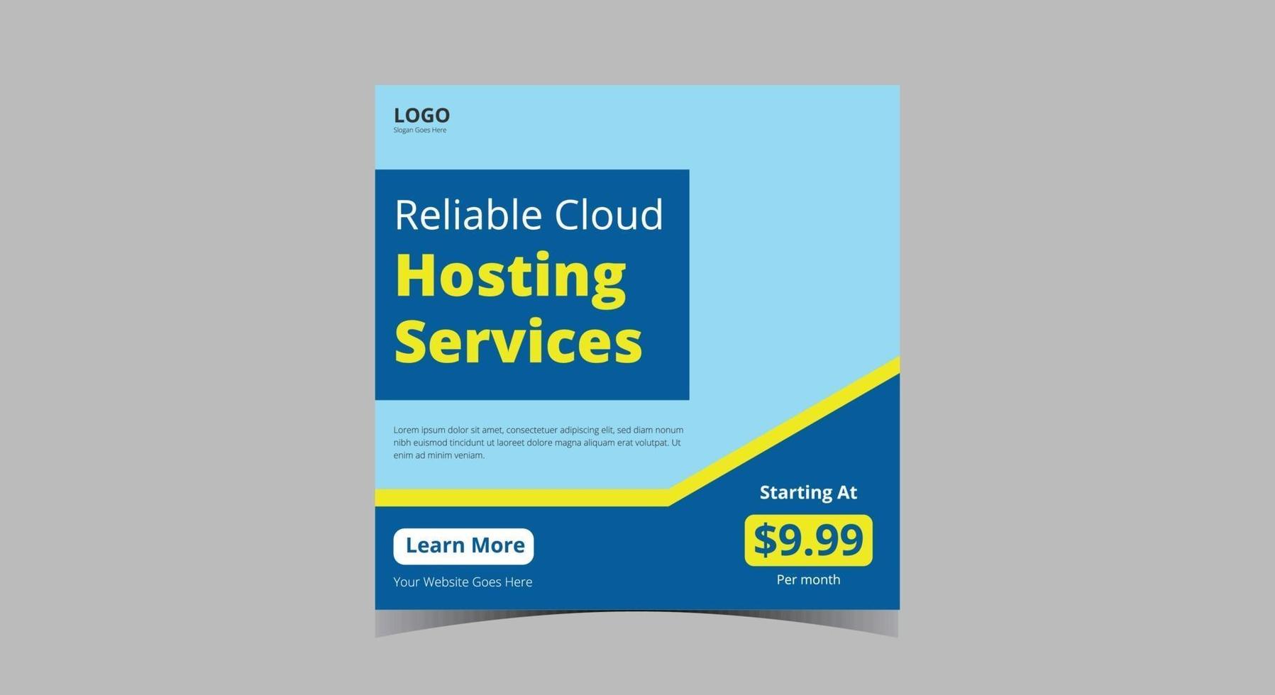 Cloud-Hosting-Service Social-Media-Post-Design vektor