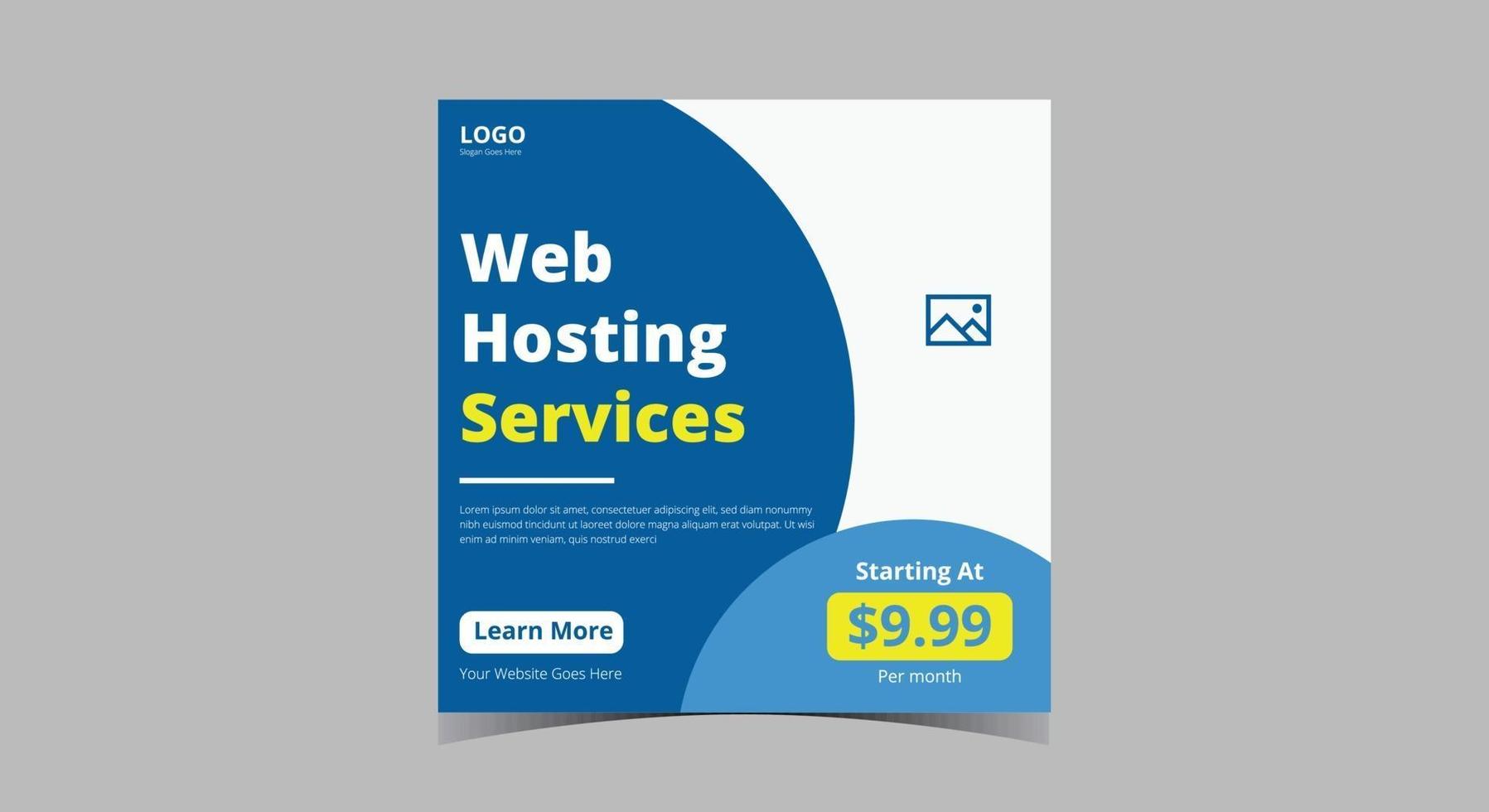 Cloud-Hosting-Service Social-Media-Post-Design vektor