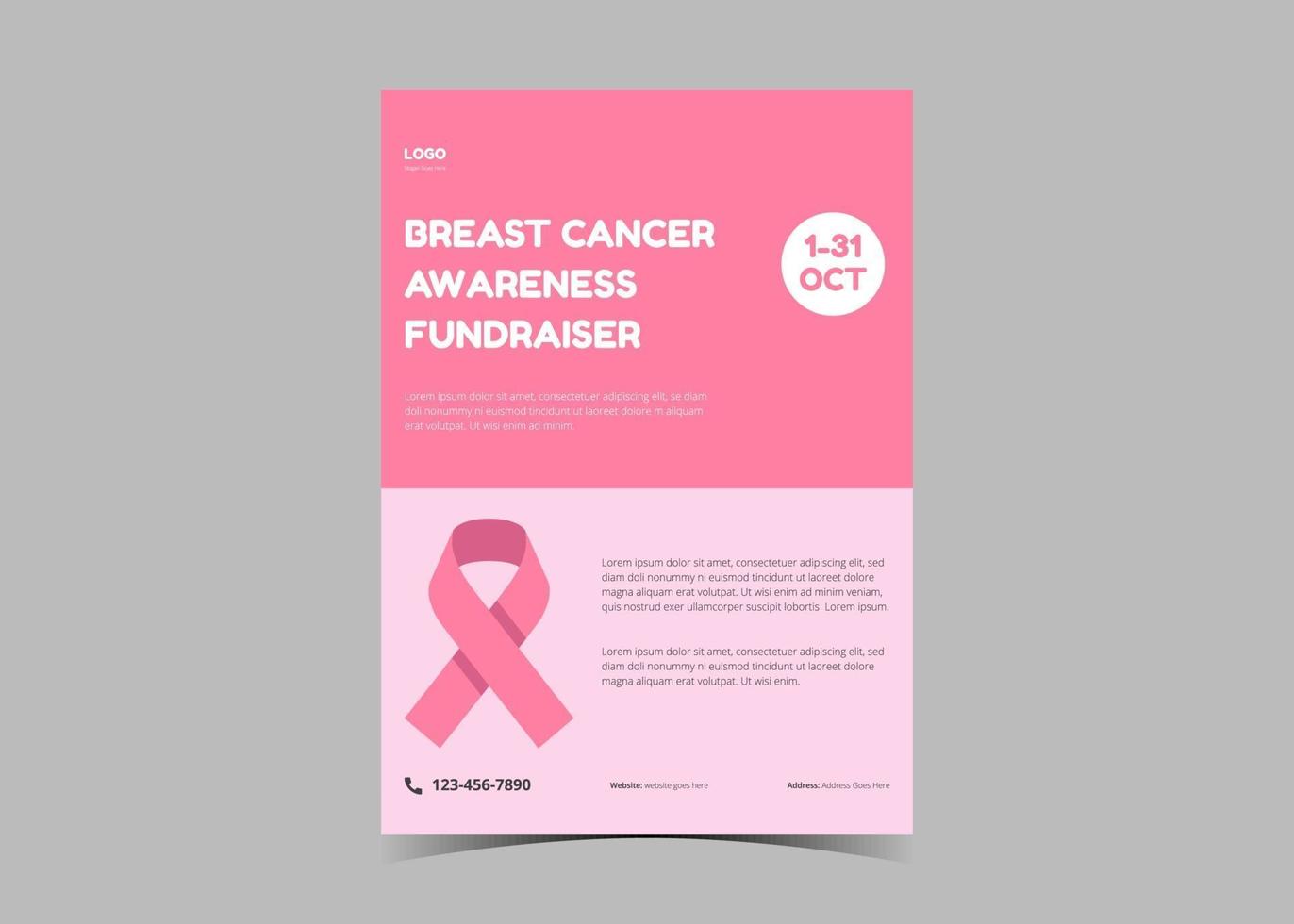 Brustkrebs-Bewusstseins-Flyer-Vorlage. oktober brustkrebs. 22 With Regard To Cancer Fundraiser Flyer Template