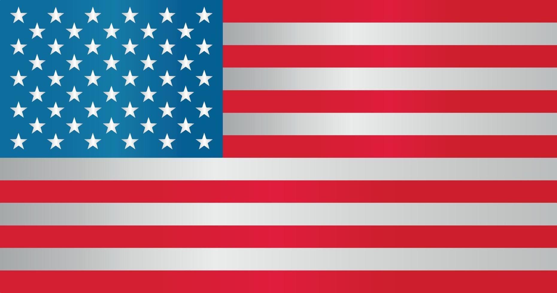 vereint die staaten von amerika flagge symbol flacher vektor mit farbverlauf