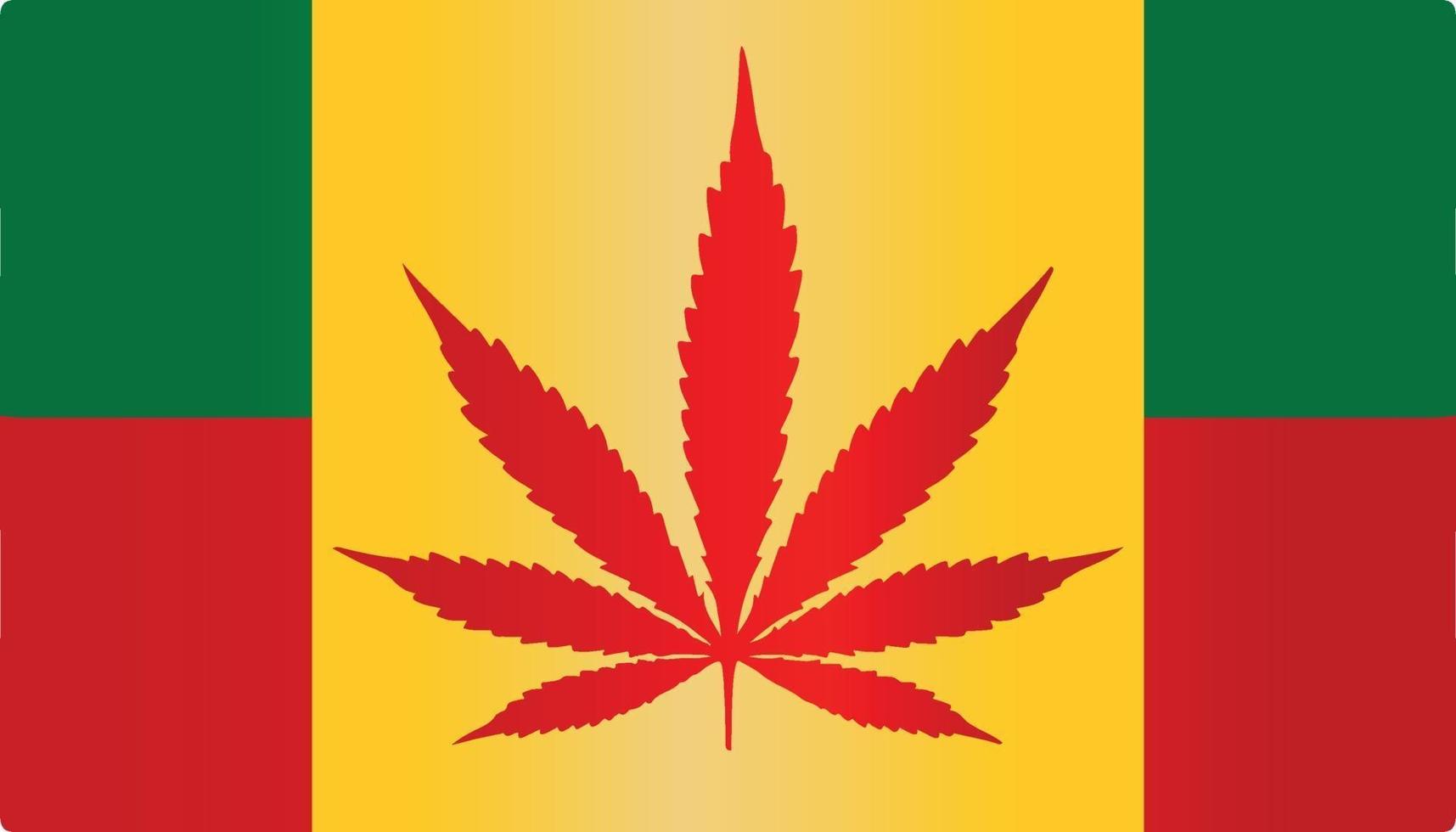 marijuana flagga symbol platt vektor med gradient färg