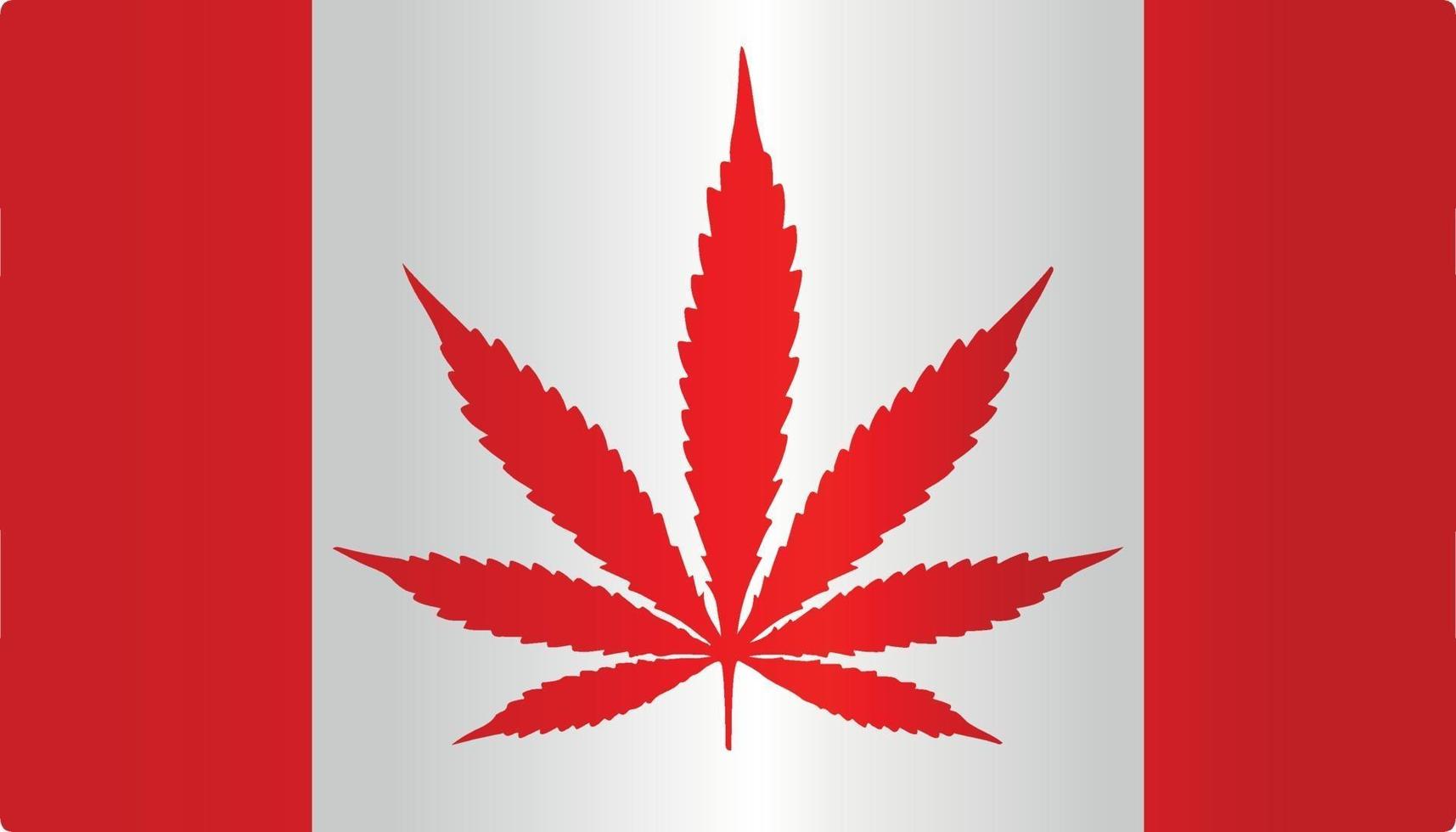 Marihuana Kanada Flagge Symbol flacher Vektor mit Farbverlauf