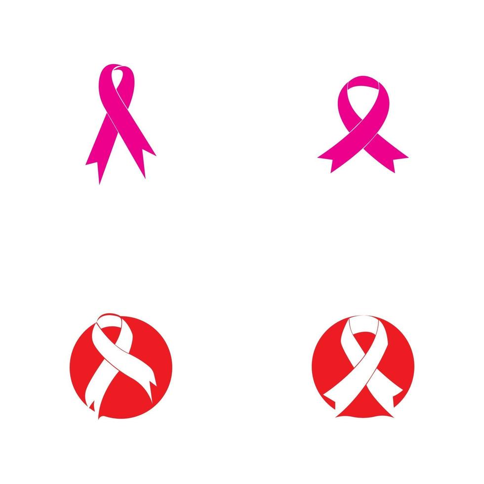 bröstcancer medvetenhet, band logotyp vektor mall-vektor