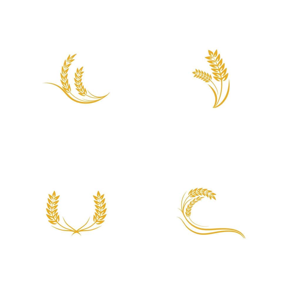 Landwirtschaft Weizen Logo Vorlage Vektor Icon Design